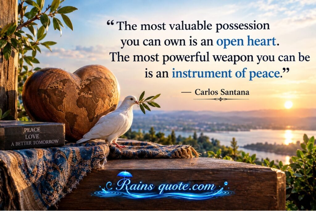 “The most valuable possession you can own is an open heart. The most powerful weapon you can be is an instrument of peace.”