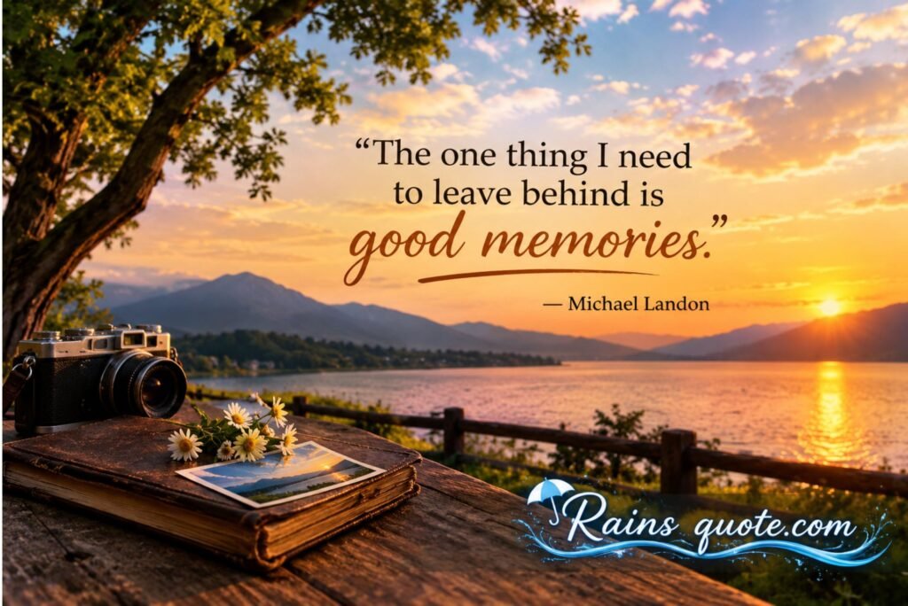 “The one thing I need to leave behind is good memories.”