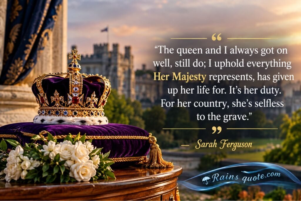 “The queen and I always got on well, still do; I uphold everything Her Majesty represents, has given up her life for. It's her duty. For her country, she's selfless to the grave.”