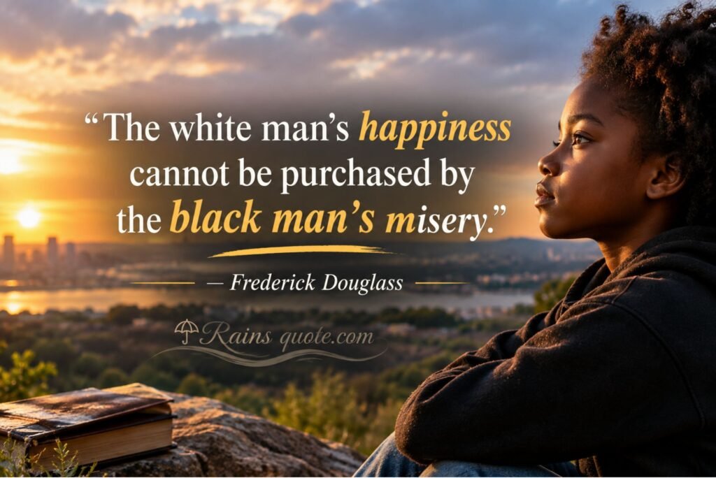 “The white man's happiness cannot be purchased by the black man's misery.”
