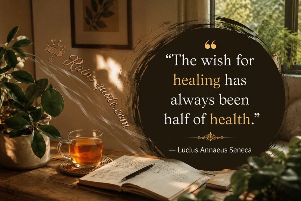 “The wish for healing has always been half of health.”