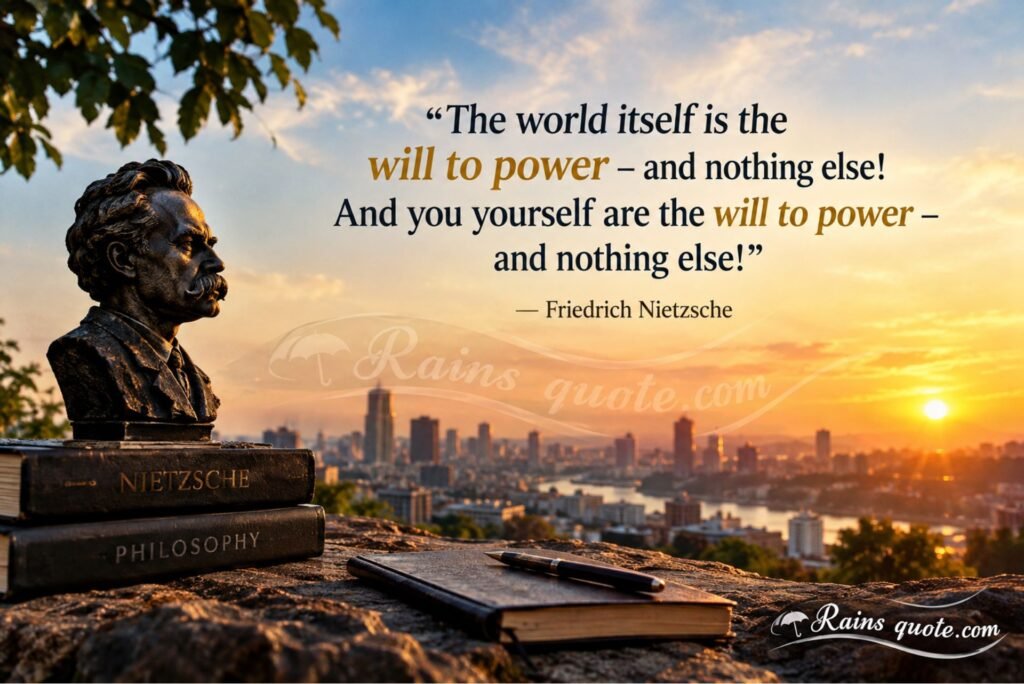 “The world itself is the will to power - and nothing else! And you yourself are the will to power - and nothing else!”