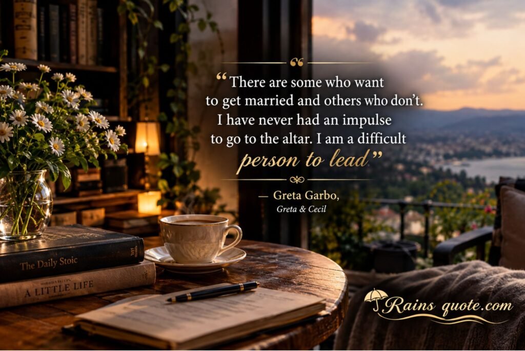 There are some who want to get married and others who don't. I have never had an impulse to go to the altar. I am a difficult person to lead.”