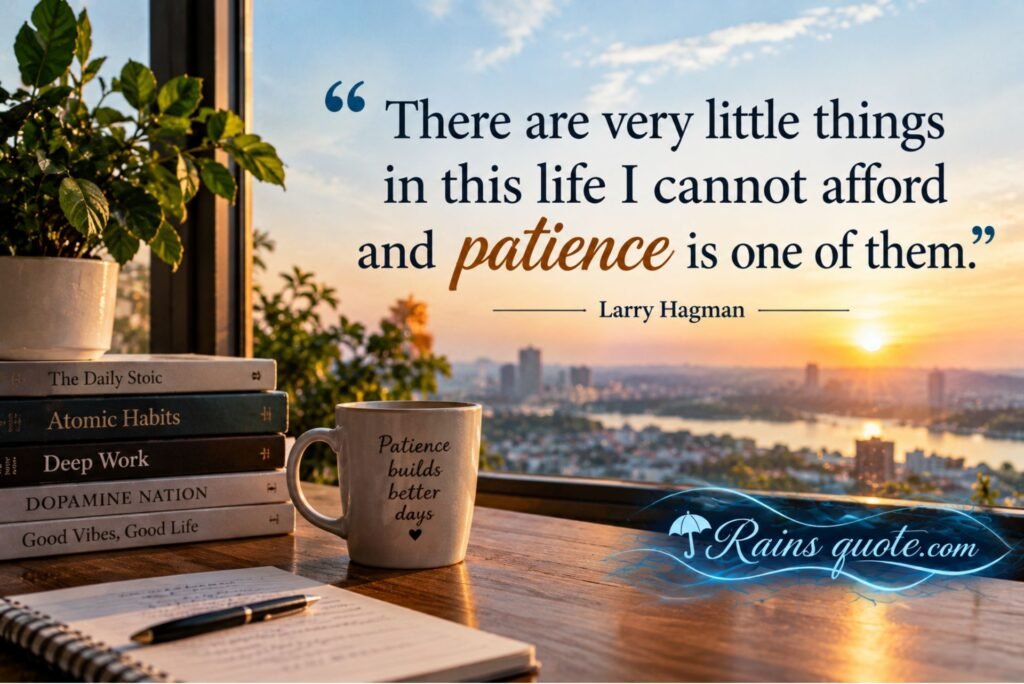 “There are very little things in this life I cannot afford and patience is one of them.”
