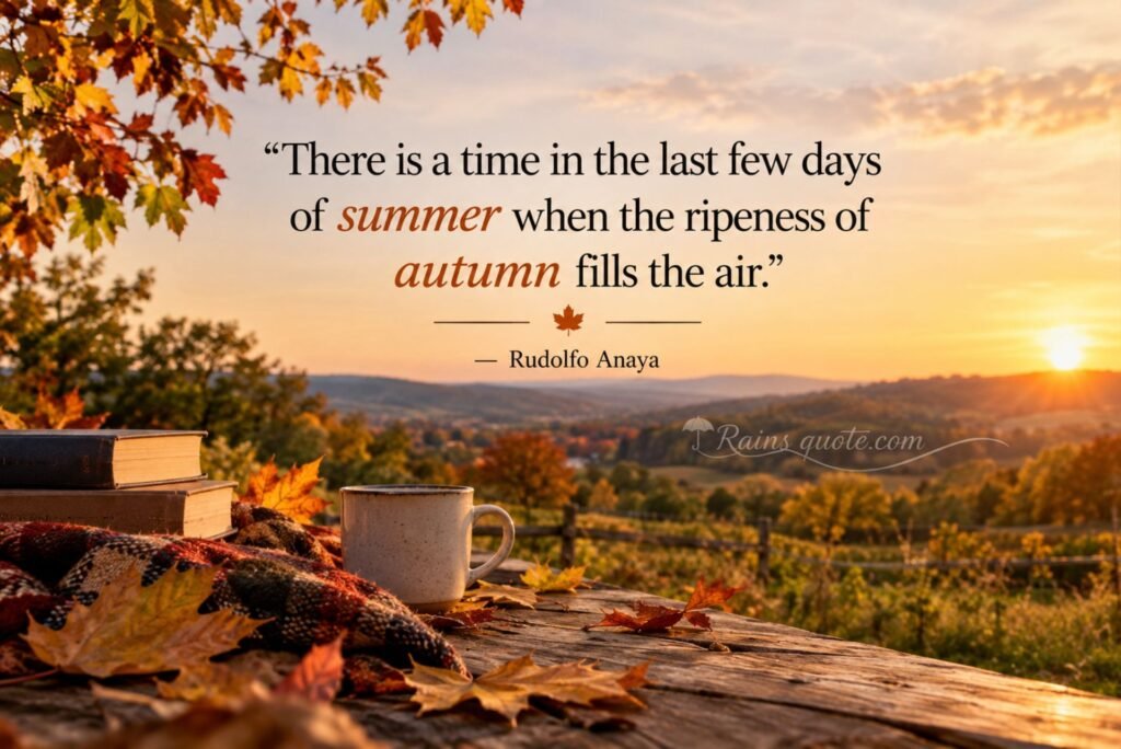 “There is a time in the last few days of summer when the ripeness of autumn fills the air.”