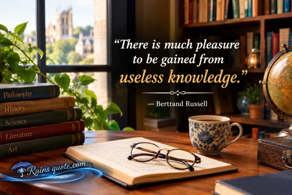 “There is much pleasure to be gained from useless knowledge.”