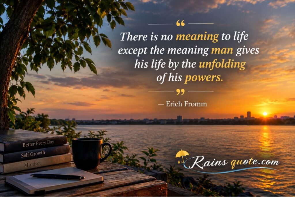 “There is no meaning to life except the meaning man gives his life by the unfolding of his powers.”