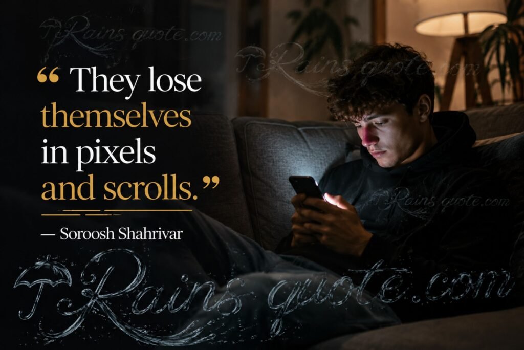 “They lose themselves in pixels and scrolls.”