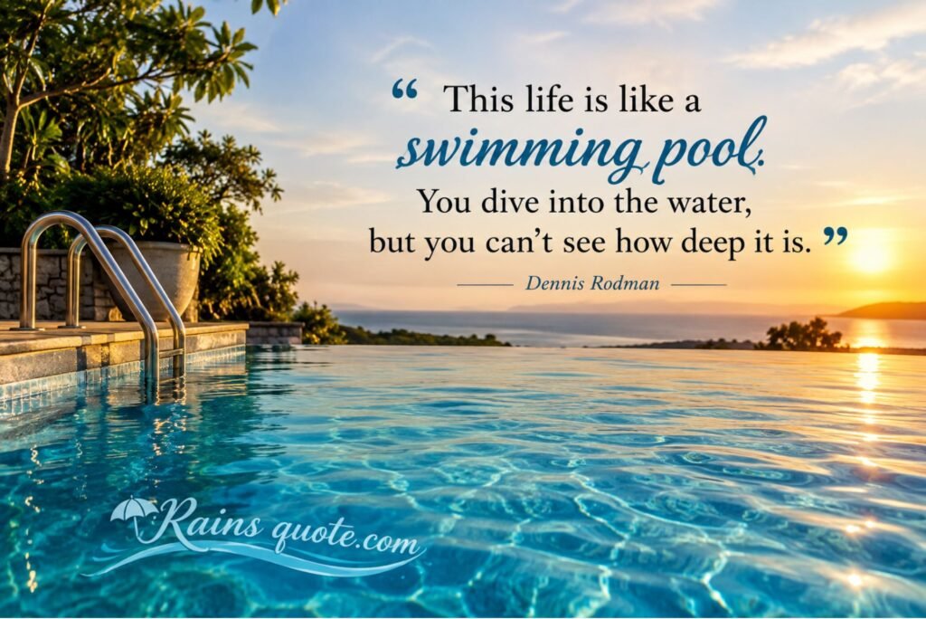 “This life is like a swimming pool. You dive into the water, but you can't see how deep it is.”