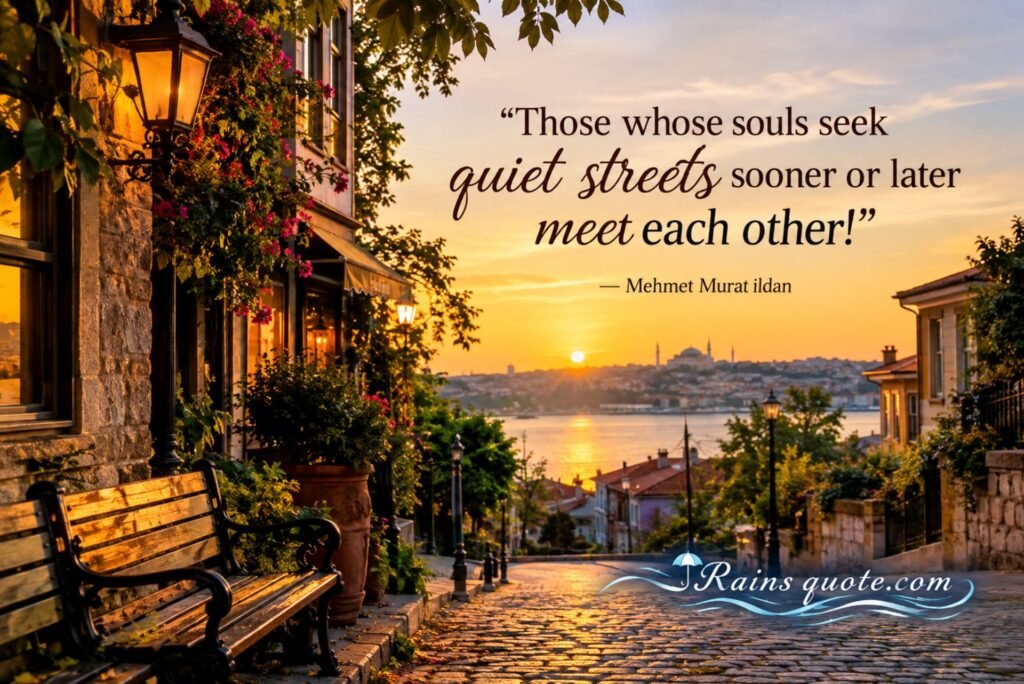 “Those whose souls seek quiet streets sooner or later meet each other!”