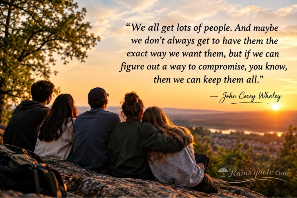  “We all get lots of people. And maybe we don’t always get to have them the exact way we want them, but if we can figure out a way to compromise, you know, then we can keep them all.”
