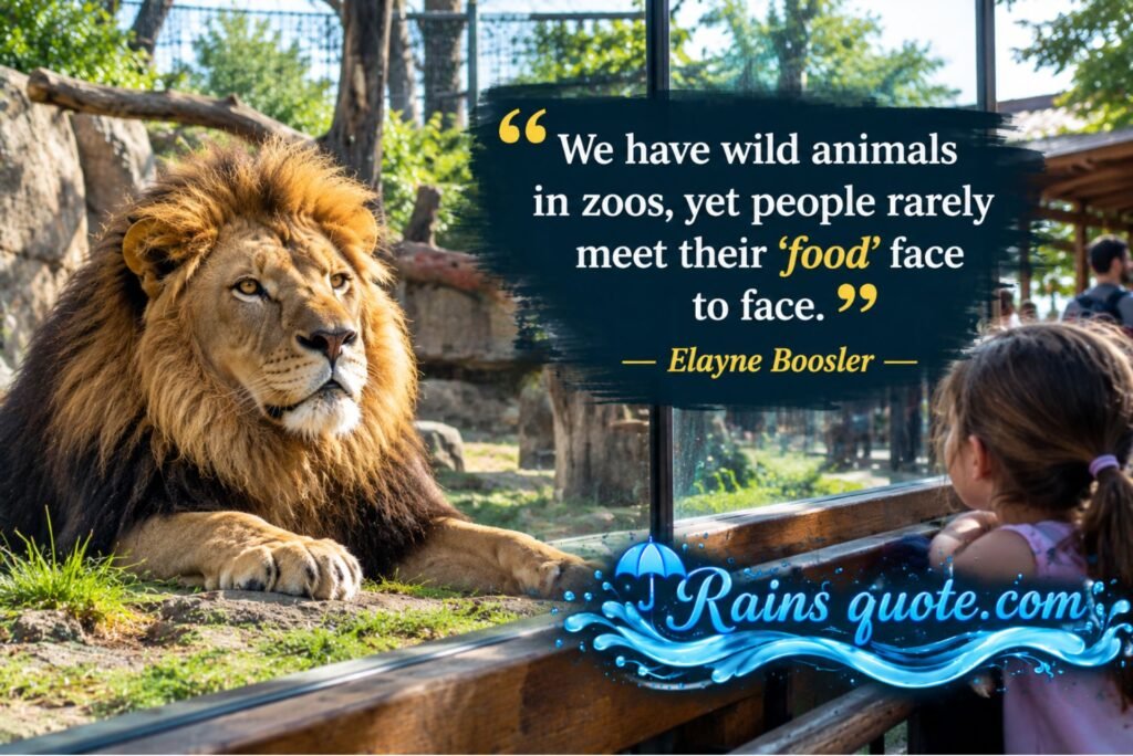 “We have wild animals in zoos, yet people rarely meet their 'food' face to face.”