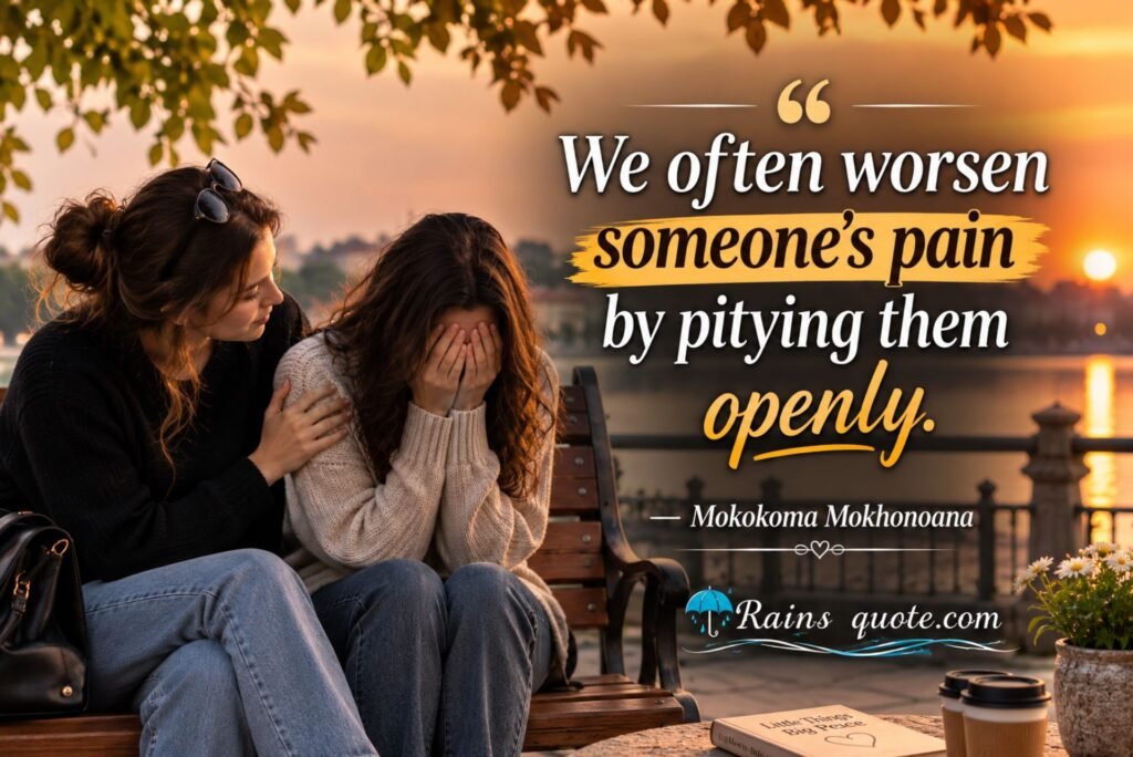 “We often worsen someone’s pain by pitying them openly.”