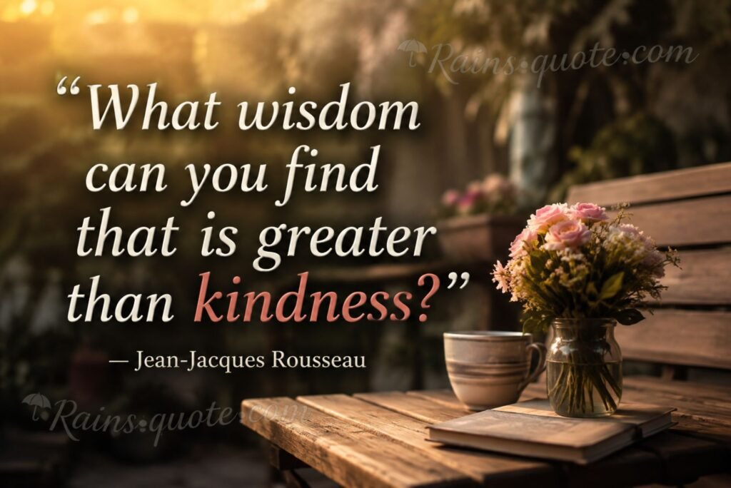“What wisdom can you find that is greater than kindness?”