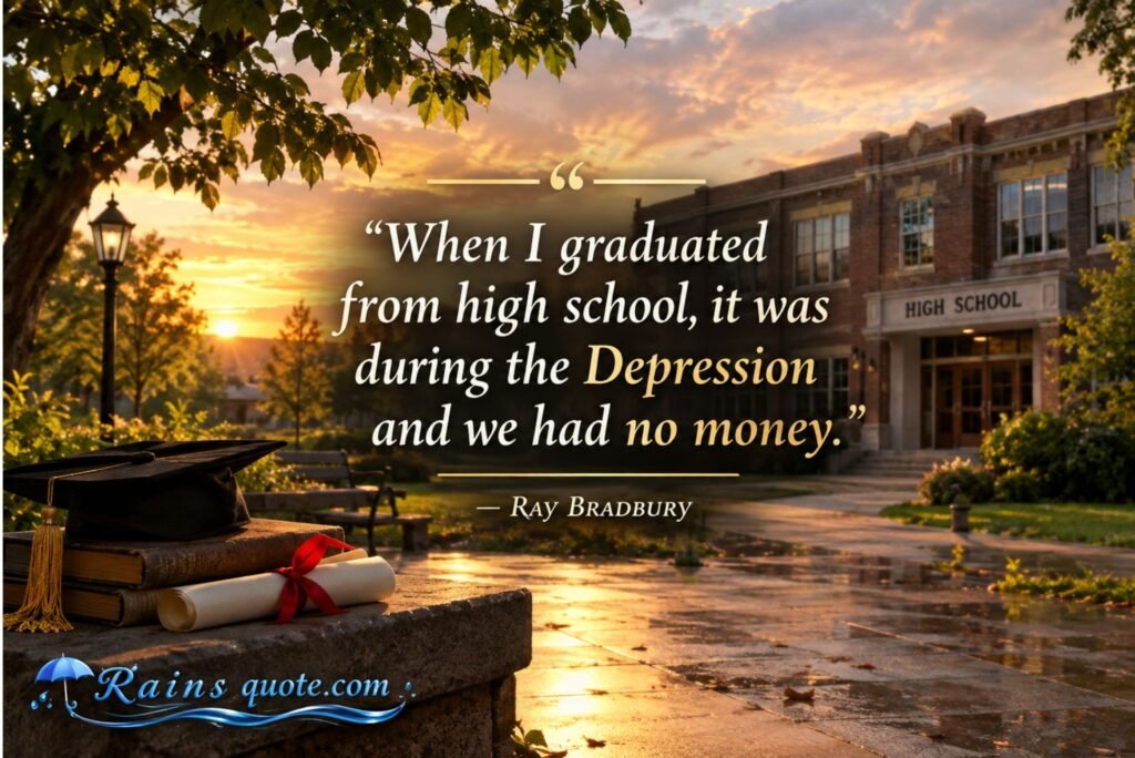 “When I graduated from high school, it was during the Depression and we had no money.”