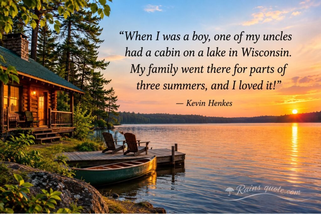 “When I was a boy, one of my uncles had a cabin on a lake in Wisconsin. My family went there for parts of three summers, and I loved it!”