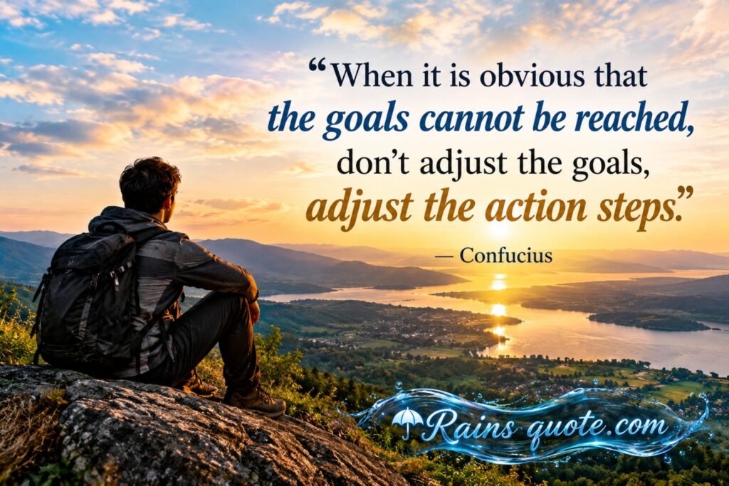 “When it is obvious that the goals cannot be reached, don't adjust the goals, adjust the action steps.”