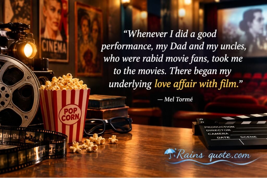 “Whenever I did a good performance, my Dad and my uncles, who were rabid movie fans, took me to the movies. There began my underlying love affair with film.”