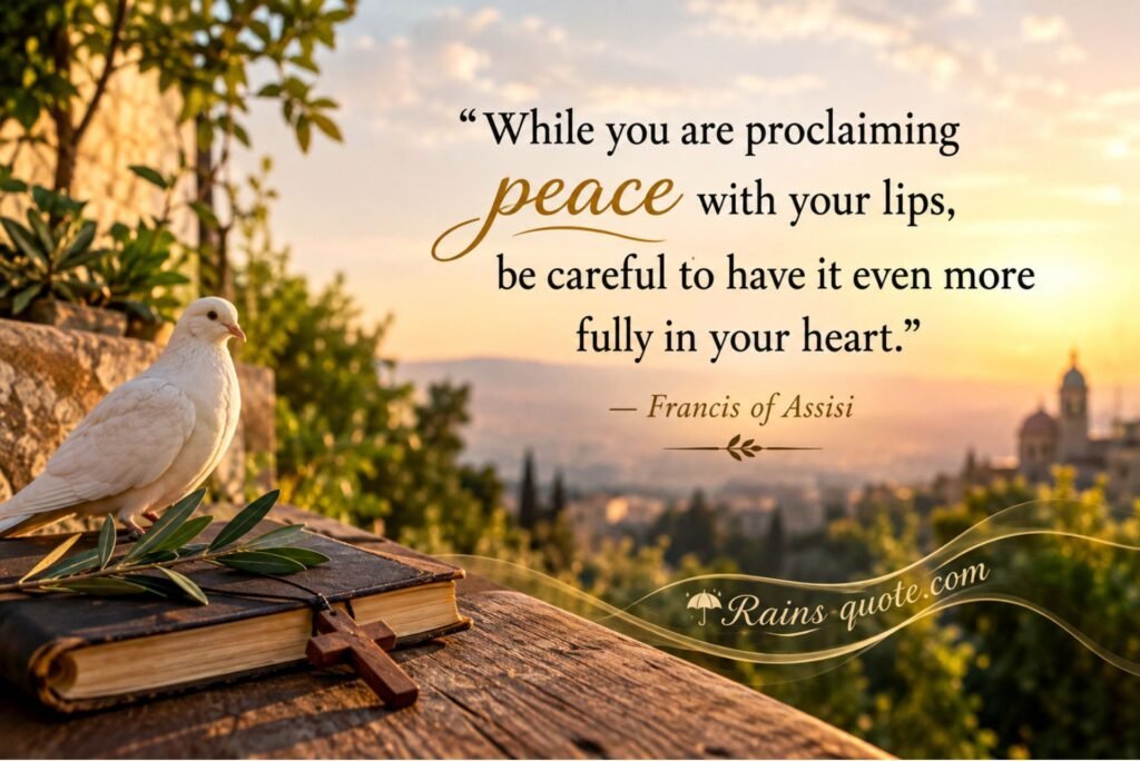 “While you are proclaiming peace with your lips, be careful to have it even more fully in your heart.”