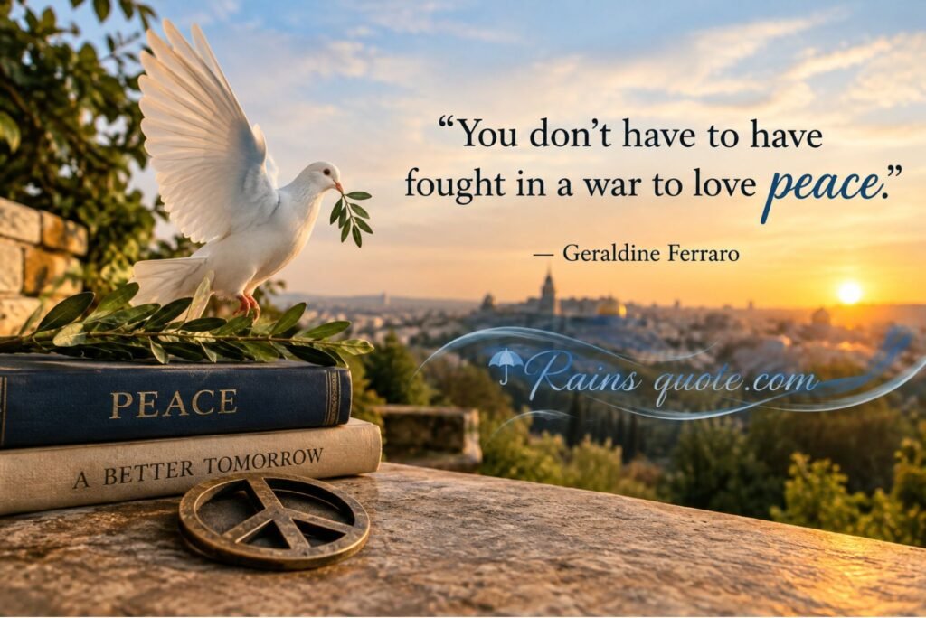 “You don't have to have fought in a war to love peace.”