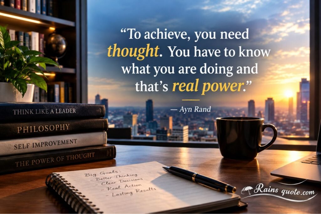 “To achieve, you need thought. You have to know what you are doing and that's real power.”