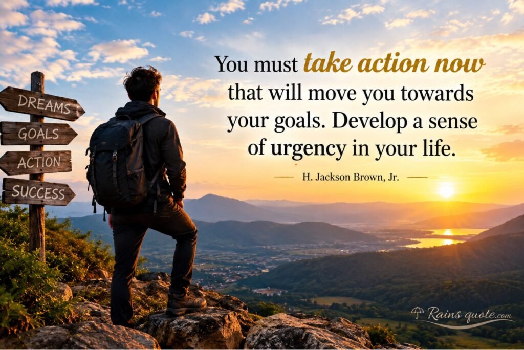 “You must take action now that will move you towards your goals. Develop a sense of urgency in your life.”