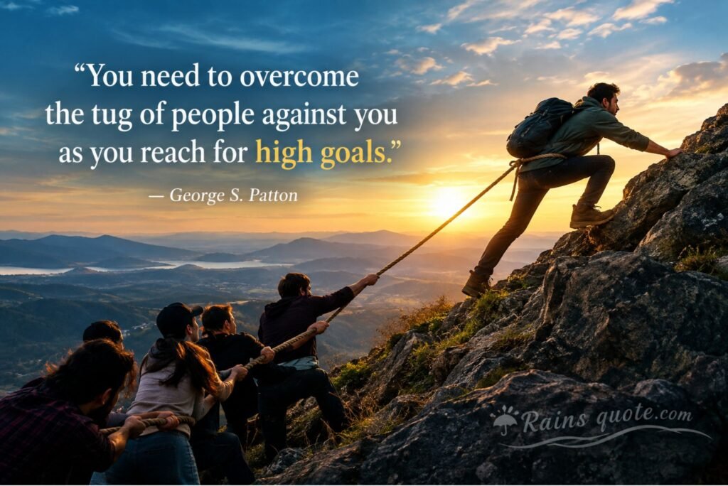 “You need to overcome the tug of people against you as you reach for high goals.”