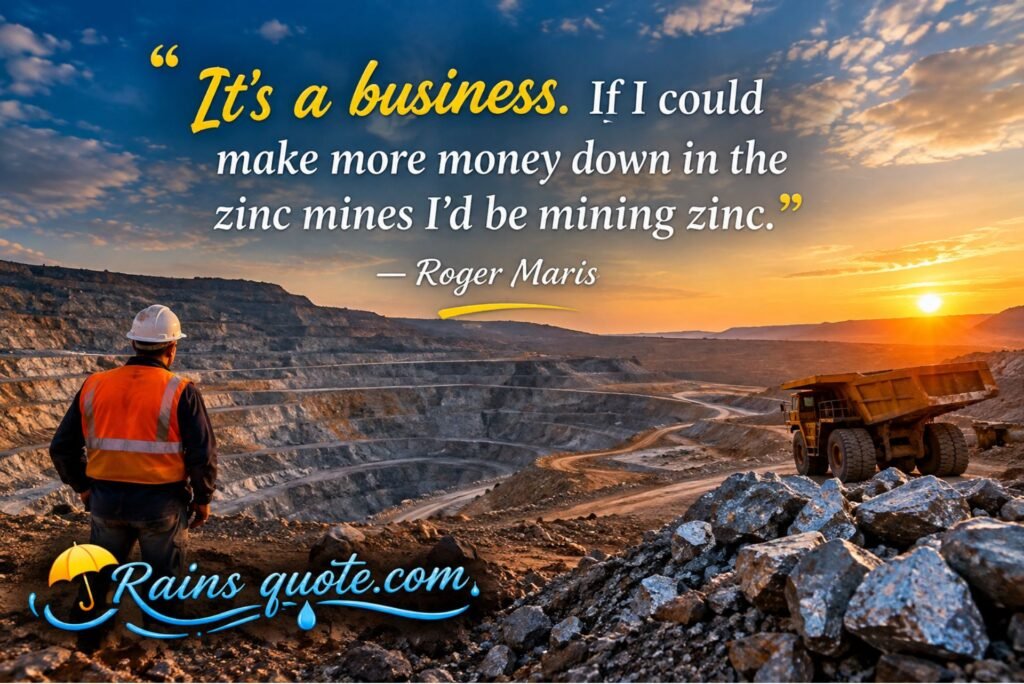 “It's a business. If I could make more money down in the zinc mines I'd be mining zinc.”