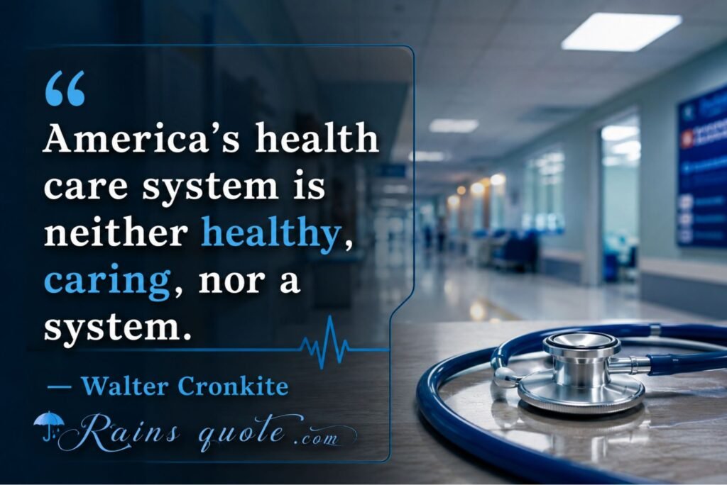 “America's health care system is neither healthy, caring, nor a system.”