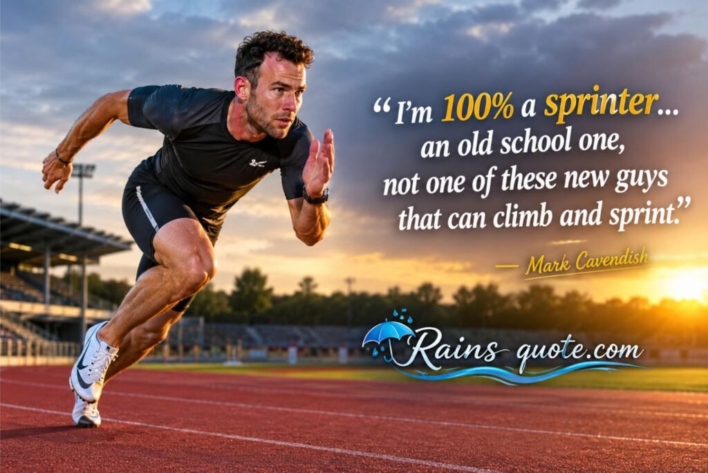 “I'm 100% a sprinter... an old school one, not one of these new guys that can climb and sprint.”