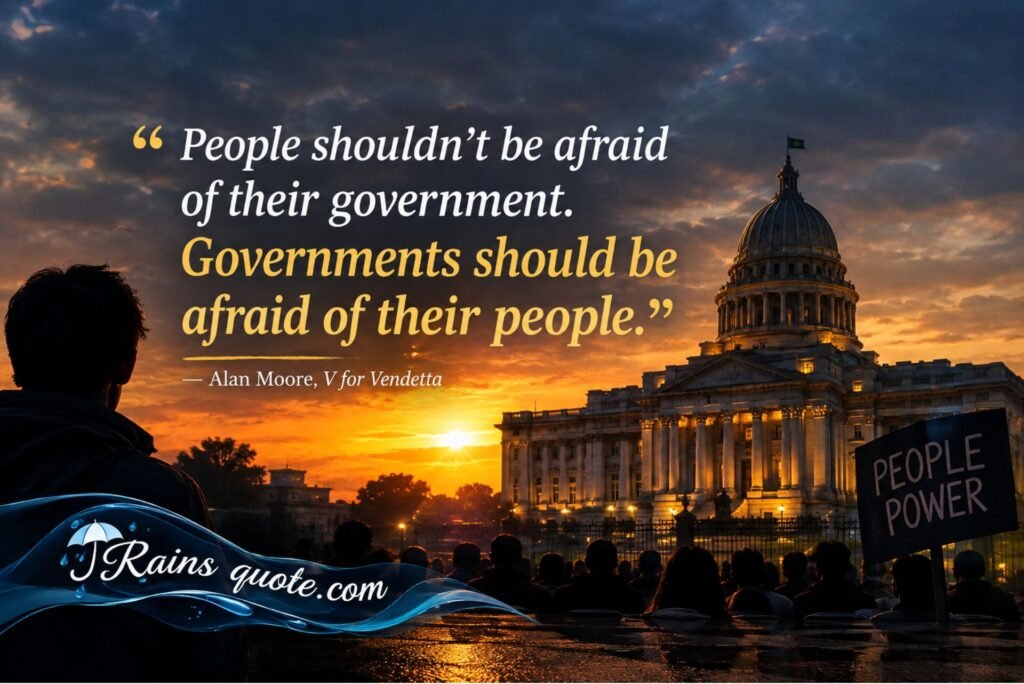 “People shouldn't be afraid of their government. Governments should be afraid of their people.”