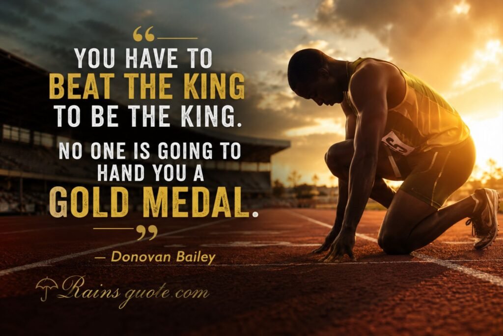 “You have to beat the king to be the king. No one is going to hand you a gold medal.”