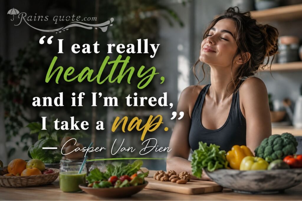 “I eat really healthy, and if I'm tired, I take a nap.”