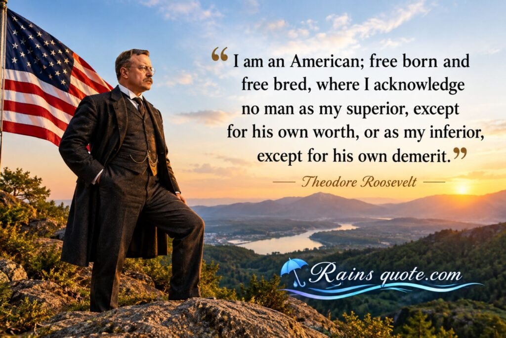 “I am an American; free born and free bred, where I acknowledge no man as my superior, except for his own worth, or as my inferior, except for his own demerit.”