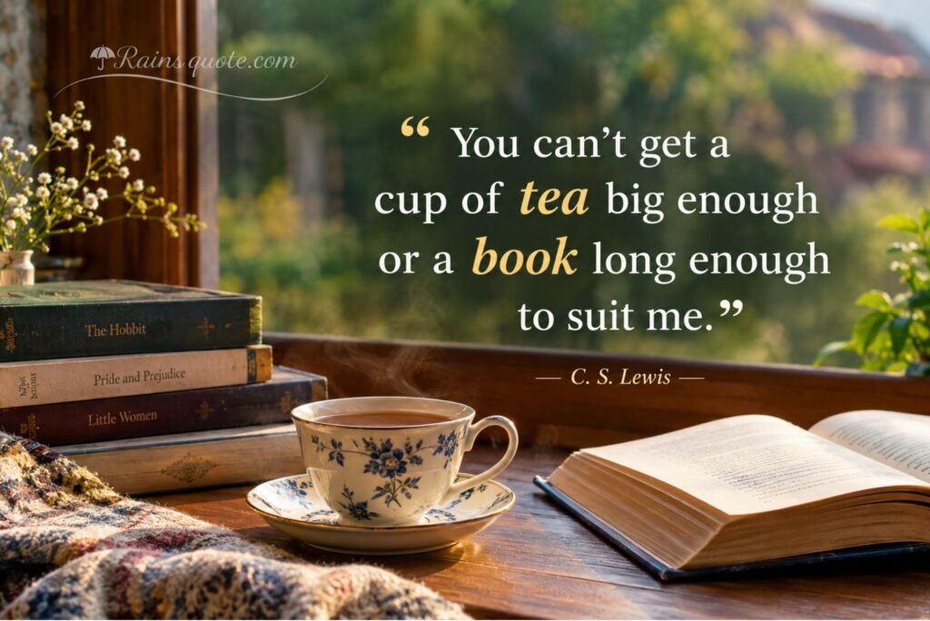 “You can't get a cup of tea big enough or a book long enough to suit me.”