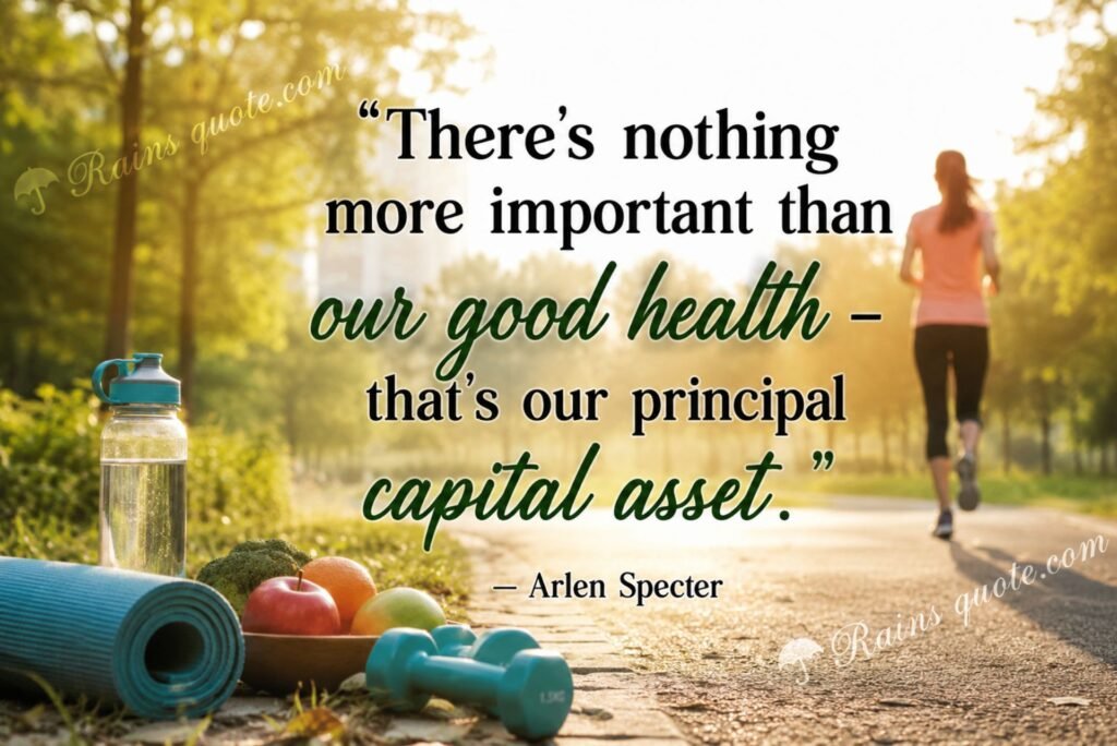 .“There's nothing more important than our good health - that's our principal capital asset.”