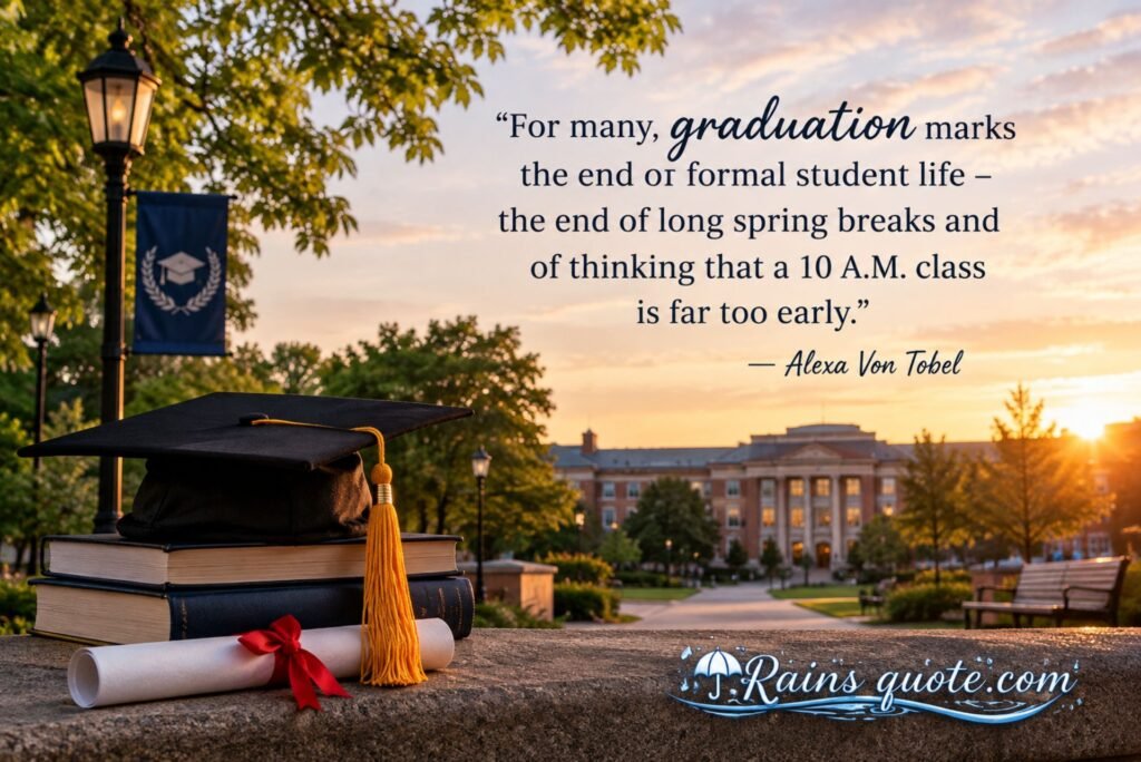 “For many, graduation marks the end of formal student life - the end of long spring breaks and of thinking that a 10 A.M. class is far too early.”