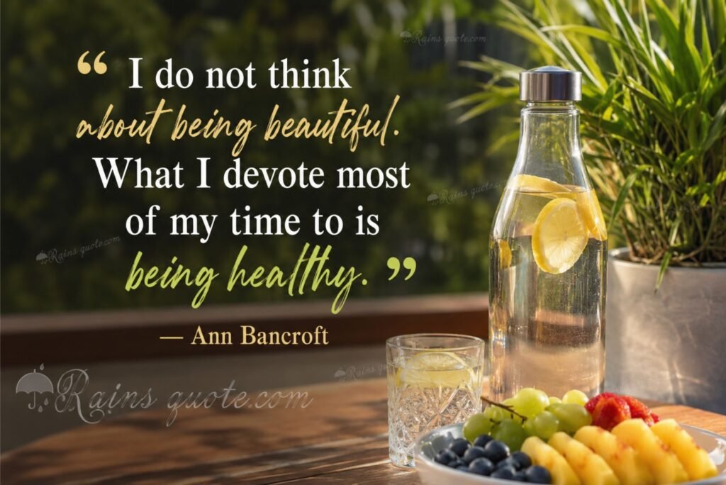 “I do not think about being beautiful. What I devote most of my time to is being healthy.”