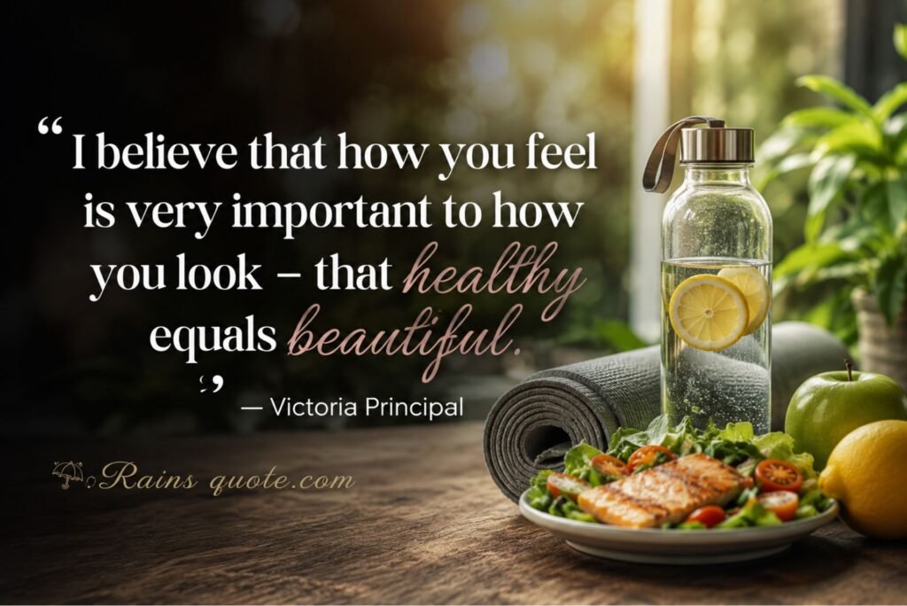 “I believe that how you feel is very important to how you look - that healthy equals beautiful.”