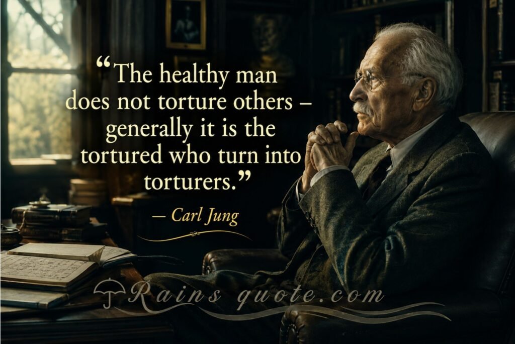 “The healthy man does not torture others - generally it is the tortured who turn into torturers.”