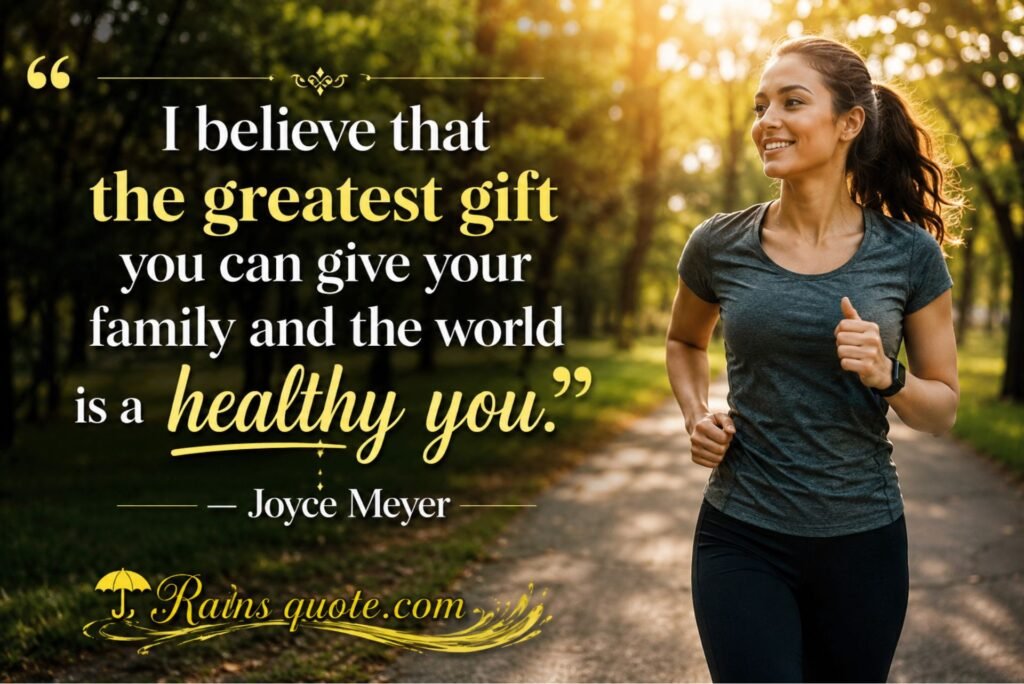 “I believe that the greatest gift you can give your family and the world is a healthy you.”