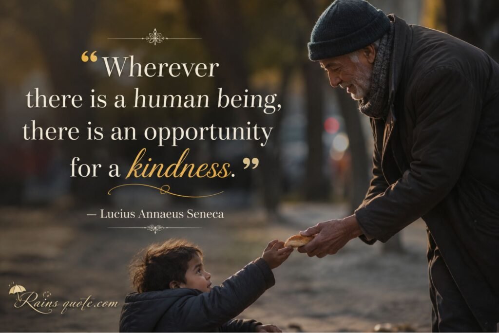 “Wherever there is a human being, there is an opportunity for a kindness.”