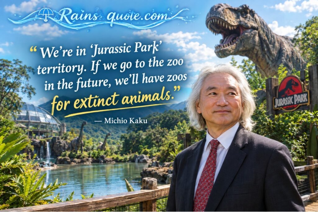 “We're in 'Jurassic Park' territory. If we go to the zoo in the future, we'll have zoos for extinct animals.”