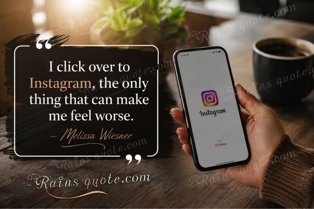 “I click over to Instagram, the only thing that can make me feel worse.”