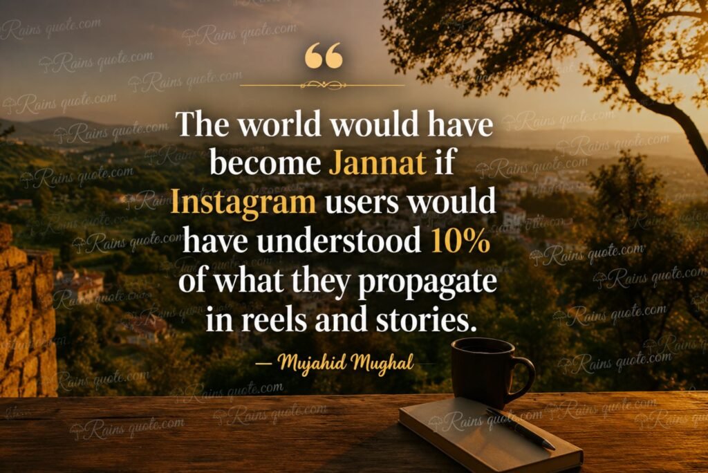 “The world would have become Jannat if Instagram users would have understood 10% of what they propagate in reels and stories.”