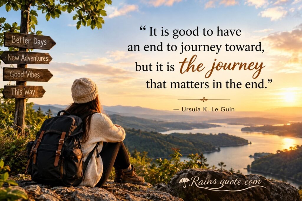 “It is good to have an end to journey toward, but it is the journey that matters in the end.”