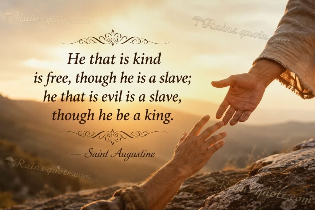 “He that is kind is free, though he is a slave; he that is evil is a slave, though he be a king.”
