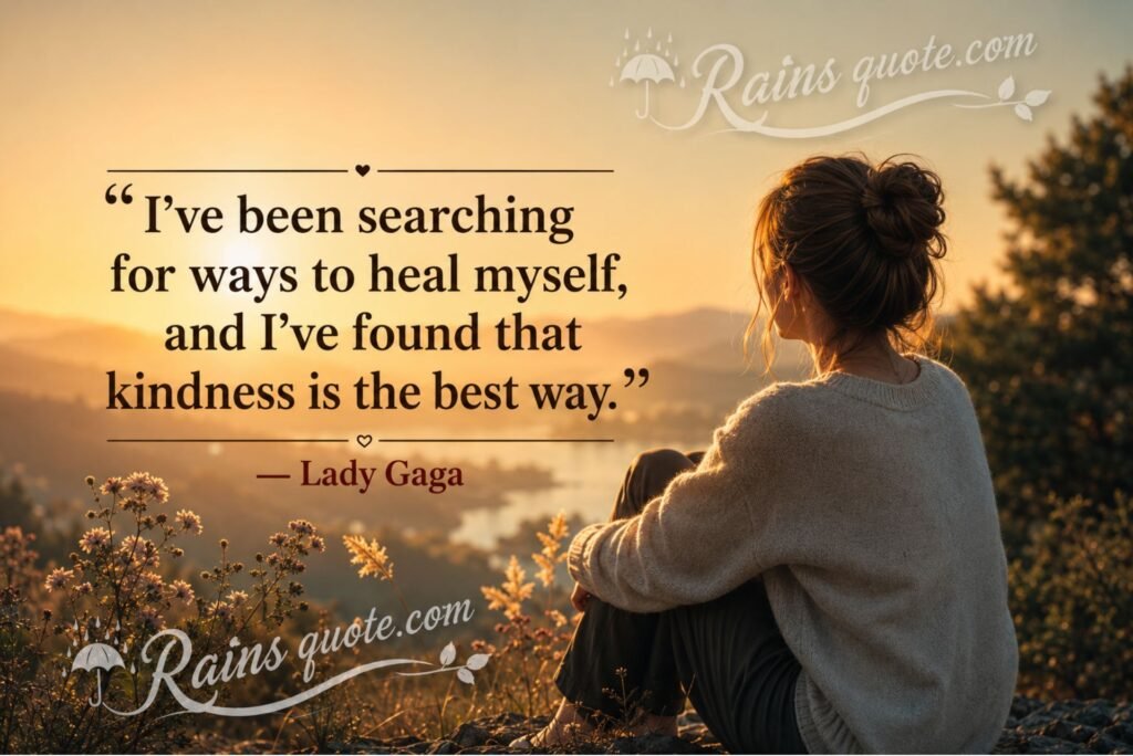 “I've been searching for ways to heal myself, and I've found that kindness is the best way.”