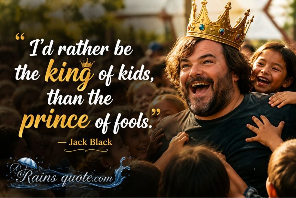 “I'd rather be the king of kids, than the prince of fools.”