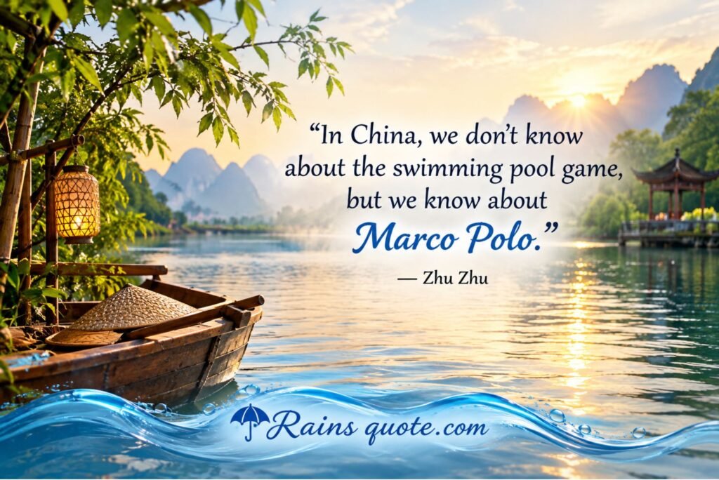 “In China, we don't know about the swimming pool game, but we know about Marco Polo.”